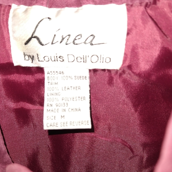 Louis Dell Olio burgundy maroon 100% suede 100% leather trim vintage heavy coat - Picture 2 of 6